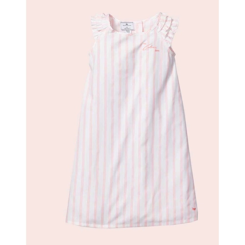 Petite Plume x The Colony Hotel Amelie Nightgown Pink White Stripe Kids Size 3